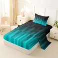 thumbnail image 2 of jejeloiu Teal Black Gradient Art Twin Sheet Sets For Kids,Modern Abstract Geometric Print Bedding For Boy,3pcs, 2 of 6