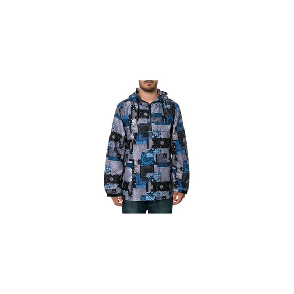 Crooks & Castles Veste Anorak Luxe Bandit en Bandana pour Hommes, Bleu, Petit