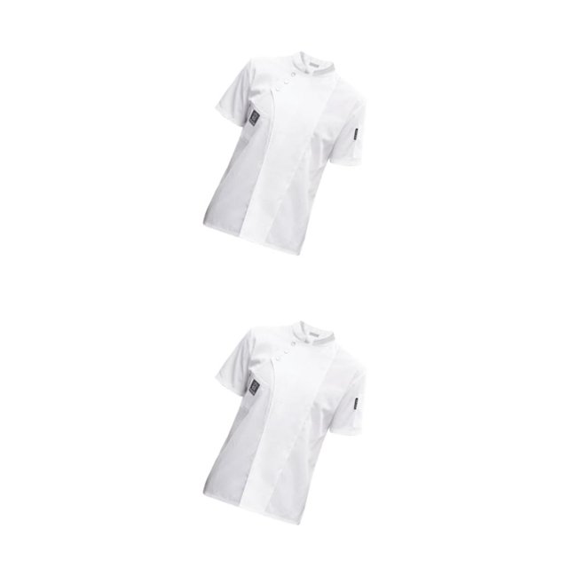 Jumpingount Chef Jacket Short Sleeve Cooking Clothes Simple Coat Chef for Restaurant Type5