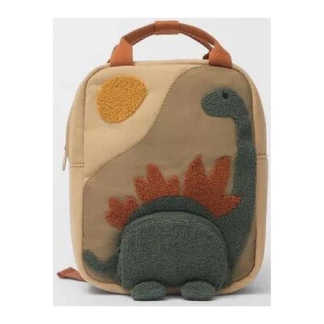 Personalized Embroidery Small Dinosaur Backpack Schoolbag Custom Embroidered Cartoon Canvas Kindergarten Children Backpack Bag