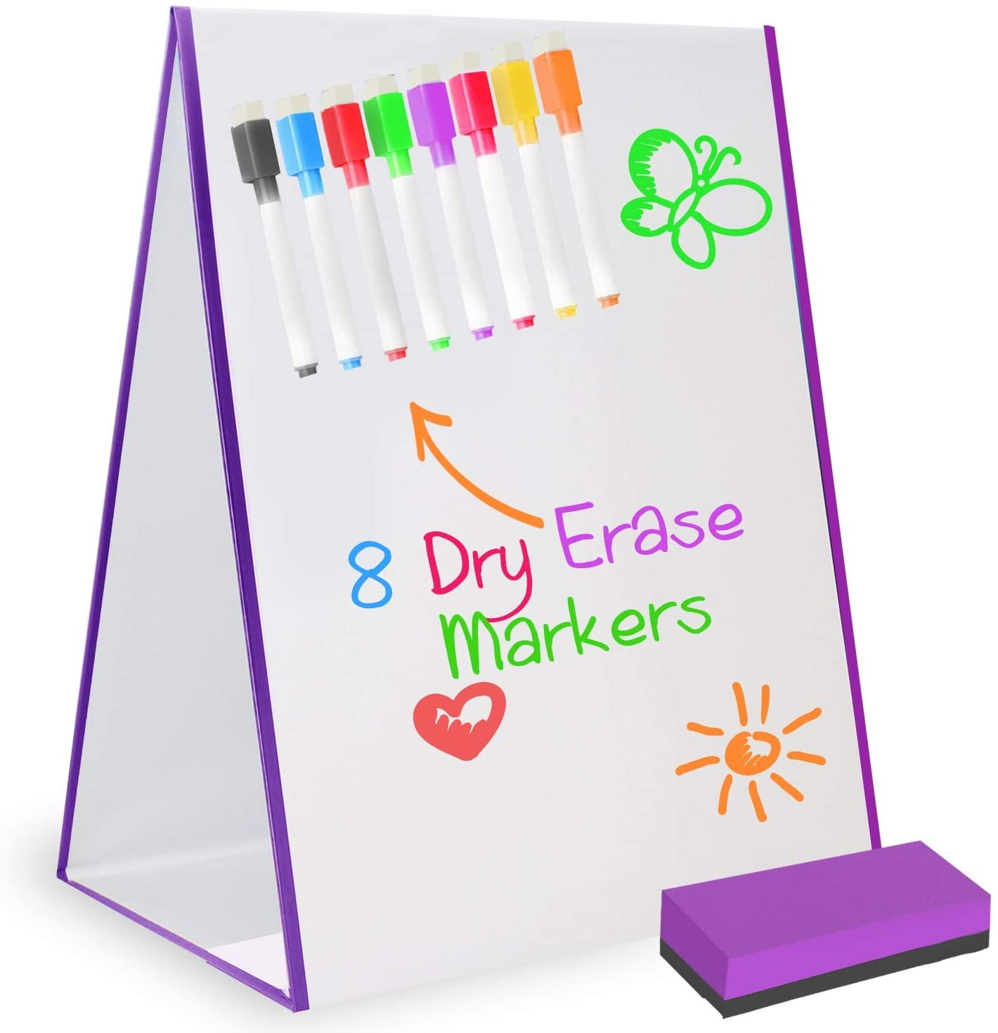 8 Color Magnet Pens Magnetic Dry Wipe White Board Markers Built Erase In B7Q9 