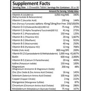 ProCare Health 1 per Day! Bariatric MultiVitamin Chewable with 18mg Iron - Fruit Punch Size: 30-Day Supply