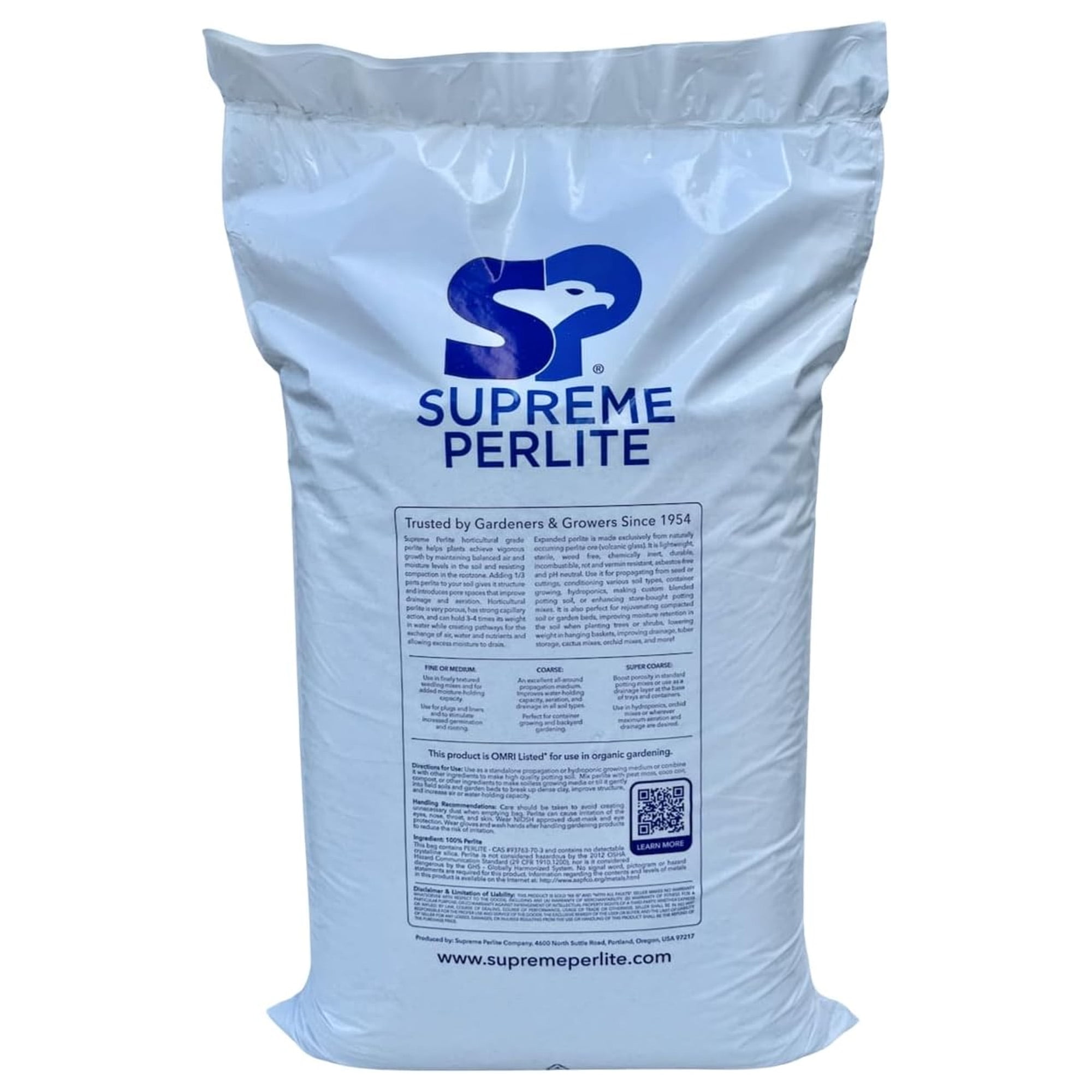 Supreme Perlite Coarse Horticultural Perlite for Soil and Plants, 4 Cu Ft Bag