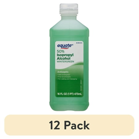 (12 pack) Equate 50% Isopropyl Rubbing Alcohol, Wintergreen, 16 fl oz