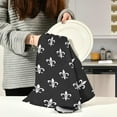 thumbnail image 5 of Coolnut Kitchen Dish Towels, Golden Fleur Lis Kitchen Towels Set of 6 Super Soft Absorbent Dish Towels Set Microfiber Polyester Kitchen Dish Cloths Tea Towels, 28x18 Inch Washcloth Gift, 5 of 7