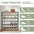 thumbnail image 3 of 7 Tier Detachable Shoe Rack Espresso Finish Metal Pipes Non Woven Fabric Shoe Tower Up to 28 Pair of Shoes, 3 of 7