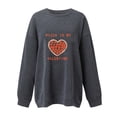 thumbnail image 3 of Crewneck Sweatshirts for Women Valentine's Day Cute Funny Graphic Print Pullover Tops Casual Long Sleeve Shirt(Gray,M), 3 of 4