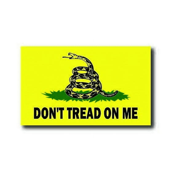 Magnet Me Up Don't Tread on Me Gadsden Vinyl Magnet Decal, 3x5 in,Yellow,Green & Black