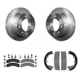 thumbnail image 1 of Transit Auto Rear Disc Rotors Semi-Metallic Pads and Parking Brake Shoes Kit for Car GMC Sierra 2500 HD Chevrolet Silverado Suburban 3500 with Pin Clip Type K8A-108331, 1 of 11