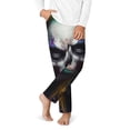 thumbnail image 2 of Wukai Modern Abstract Colorful Skull C Print Teenagers' Pajama Pant Sleep Pajama Lounge Pant PJ Bottoms with Pockets and Button Fly(Available in Big & Tall)-Small, 2 of 6