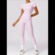 thumbnail image 5 of Camiseta Básica de Verano para Mujer, Corta, Cuello Redondo, Corte Ajustado, Top Corto Rosa S, 5 of 10