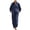 Blue#1, variant on Cotton Linen Dress for Women Solid Mock Neck Half Button Maxi Dresses Batwing Sleeve Pockets Loose Flowy Casual Summer Dresses