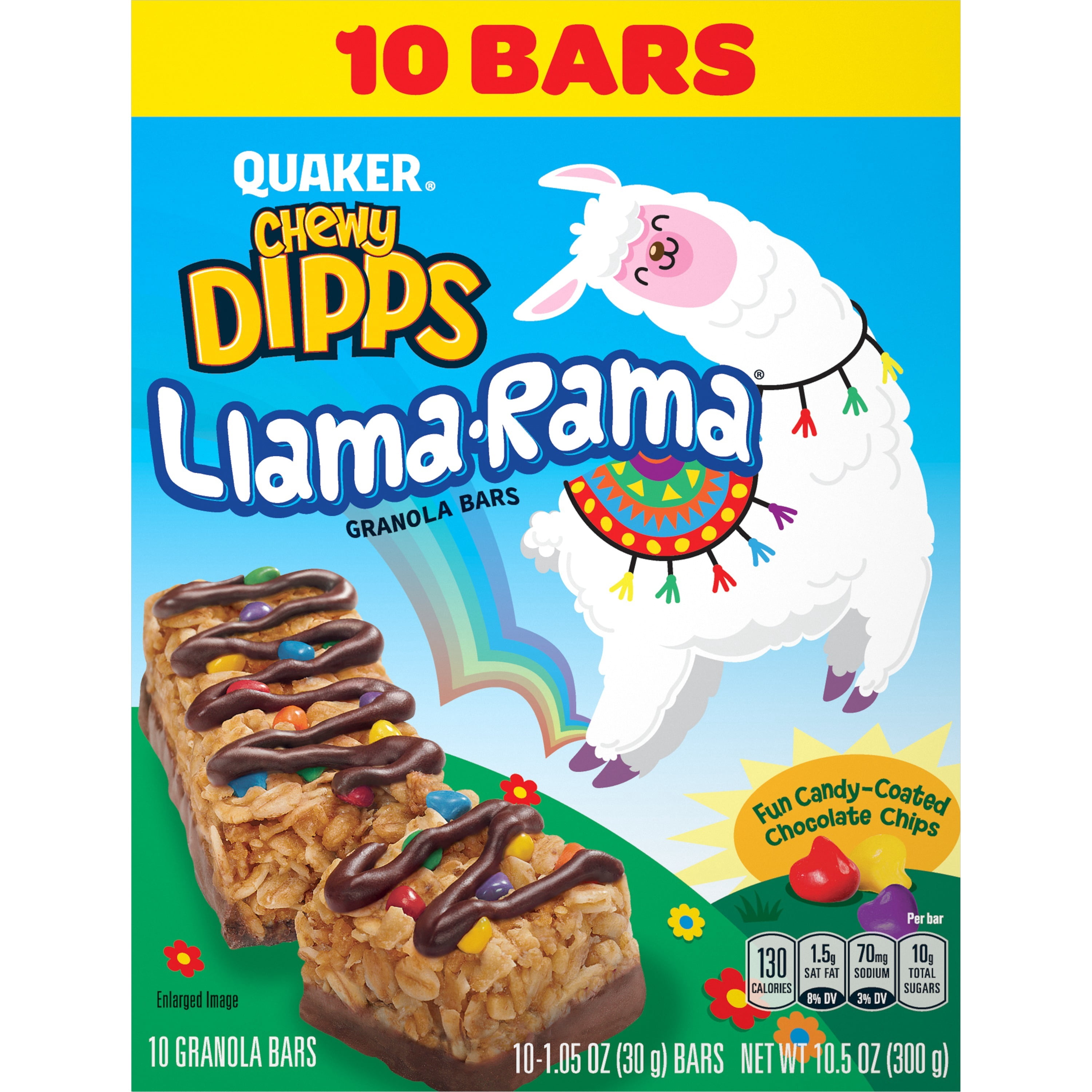 Quaker Chewy Dipps Llama Rama Granola Bars, 10 Pack