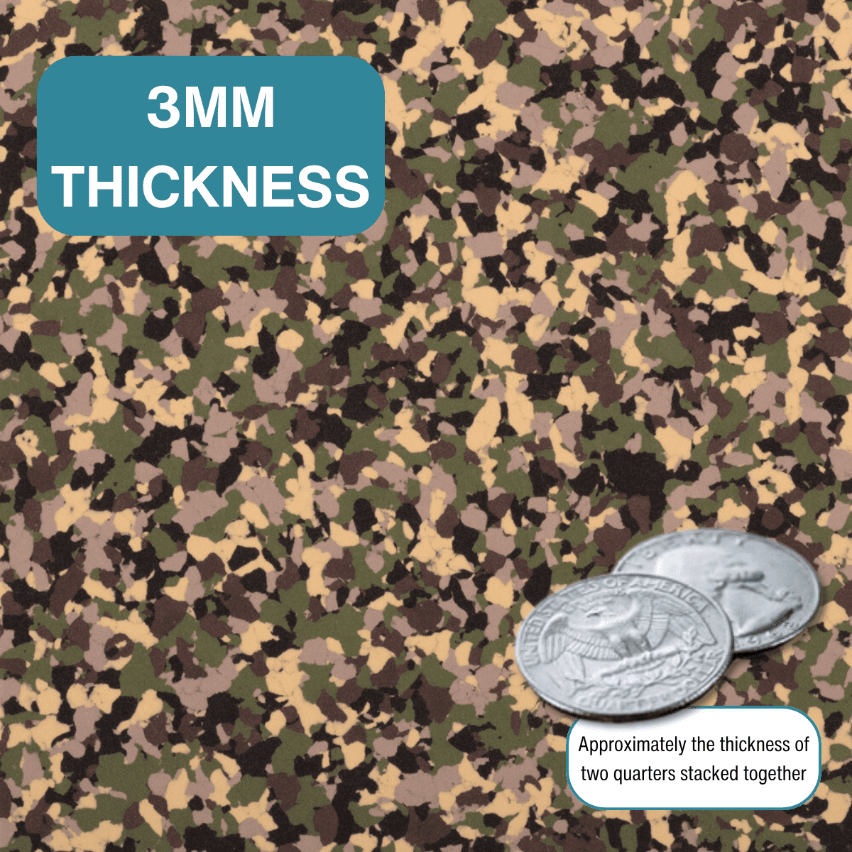 LotusFoam 10 Pack of 12 Inch Squares GD150 3mm  - 12"x12" High Density Foam 130 kg/m3 for Cosplay, Costumes, Crafts - Army Camo