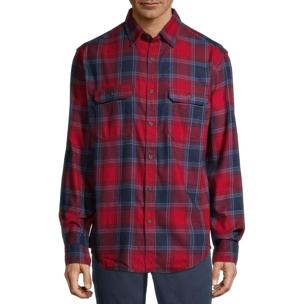 Men's and Big Men's Super Soft Flannel Shirt, up to