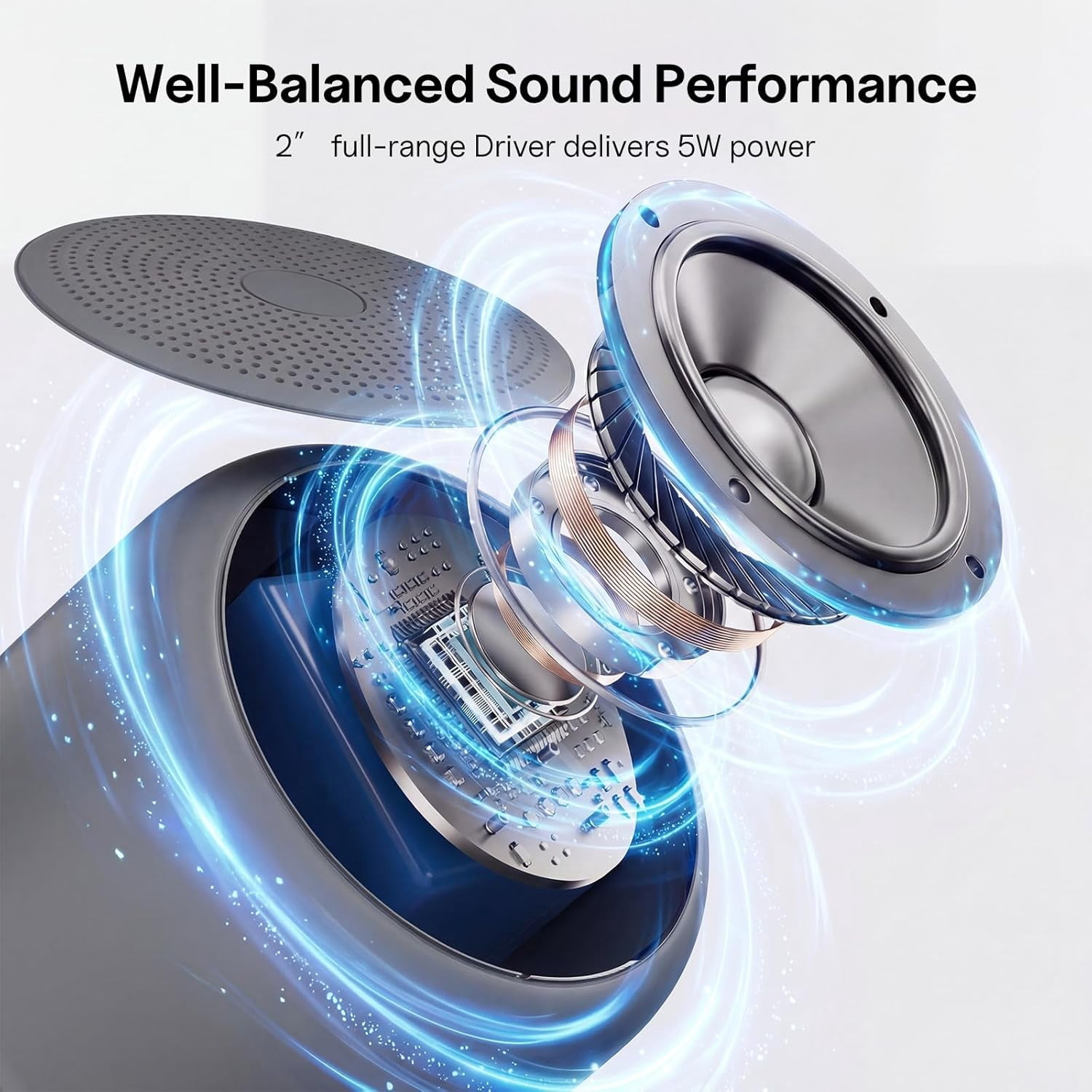 Bobtot Portable Bluetooth Speaker, Waterproof Wireless Speaker with Stereo Sound Mini Outdoor Indoor Speaker 20 Hours Playtime Built-in Mic Great Gift Choice