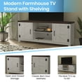 thumbnail image 3 of Masada Rugs Barn Door TV Stand with Adjustable Middle Shelf, Walnut and White, 3 of 12