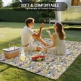thumbnail image 4 of Vintage Flowers Outdoor Rug for Patio/Deck/Porch, Non-Slip Large Area Rug 4 x 6 Ft, Spring Yellow Floral Country Leaves Blue Birds Indoor Outdoor Rugs Washable Area Rugs, Camping Rug Carpet Runner, 4 of 8