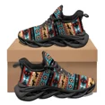 thumbnail image 1 of Zapatillas de deporte transpirables y cómodas de verano para mujer, con estampado de tótem de arte tribal africano, resistentes al desgaste y con cordones., 1 of 6