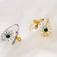 thumbnail image 2 of 1 pieza de anillo de apertura en forma de flor de abeja creativa anillo giratorio delicado elegante anillo de dedo elegante regalo de joyería para mujeres niñas (dorado), 2 of 4