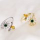 thumbnail image 2 of 1 pieza de anillo de apertura en forma de flor de abeja creativa anillo giratorio delicado elegante anillo de dedo elegante regalo de joyería para mujeres niñas (dorado), 2 of 4
