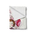 thumbnail image 2 of Paris Soft Flannel Fleece Blanket, Little Girl Holding Balloons Hearts a Cloud and Eiffel Tower Illustration, Cozy Plush for Indoor and Outdoor Use, 50" x 60", Pale Pink Purple White, by Ambesonne, 2 of 6