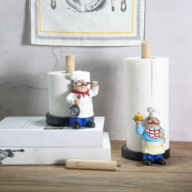 Paper Towel Holder Chef Ornaments European Paper Towel Holder Kitchen Western Restaurant Cake Crafts Ornaments B