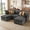 Dark Gray, variant on BedLuxury Modular Sectional Sofa with Storage, L-Shaped Modern Sofa Couch with Movable Ottoman for Living room, Office, Beige