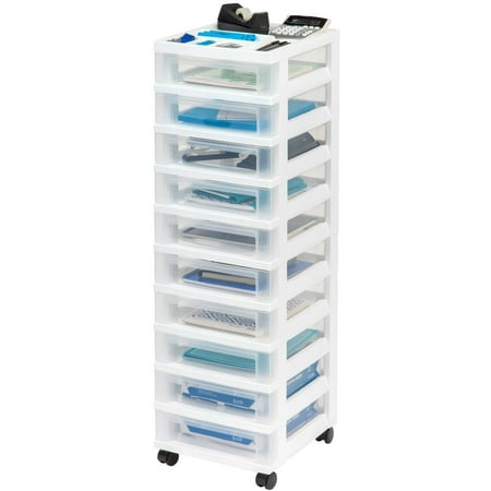 Iris 10-Drawer Plastic Storage Rolling Cart