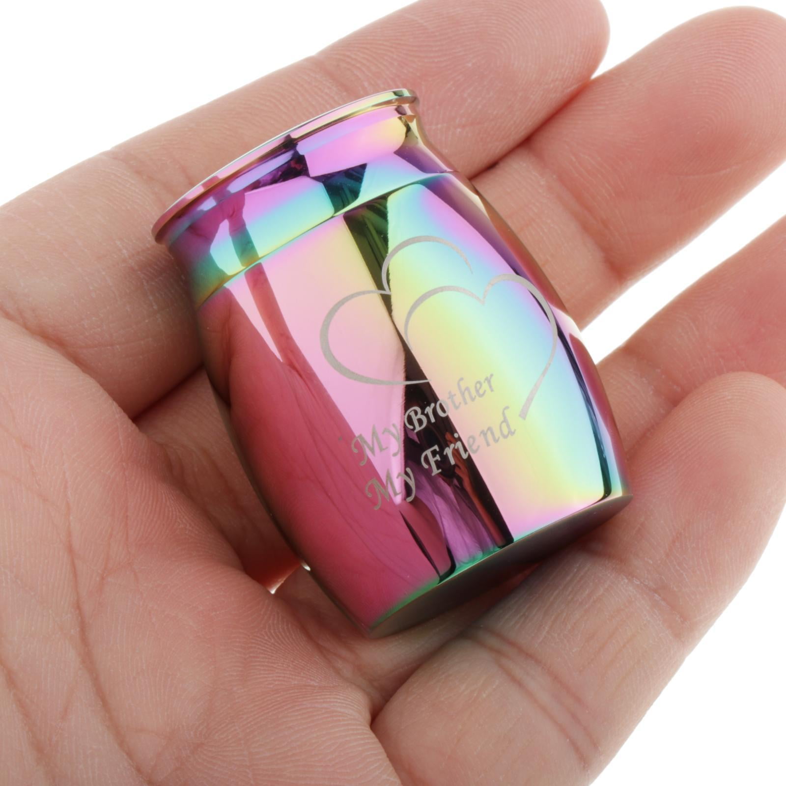 Milageto 2-3 of pack Pet dog and cat Funeral Ash Urn Small Stainless-Steel Ashed Jar Jewelry 2 Pcs