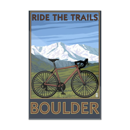 Boulder, Colorado - Mountain Bike - Lantern Press Artwork (8x12 Acrylic Wall Art Gallery