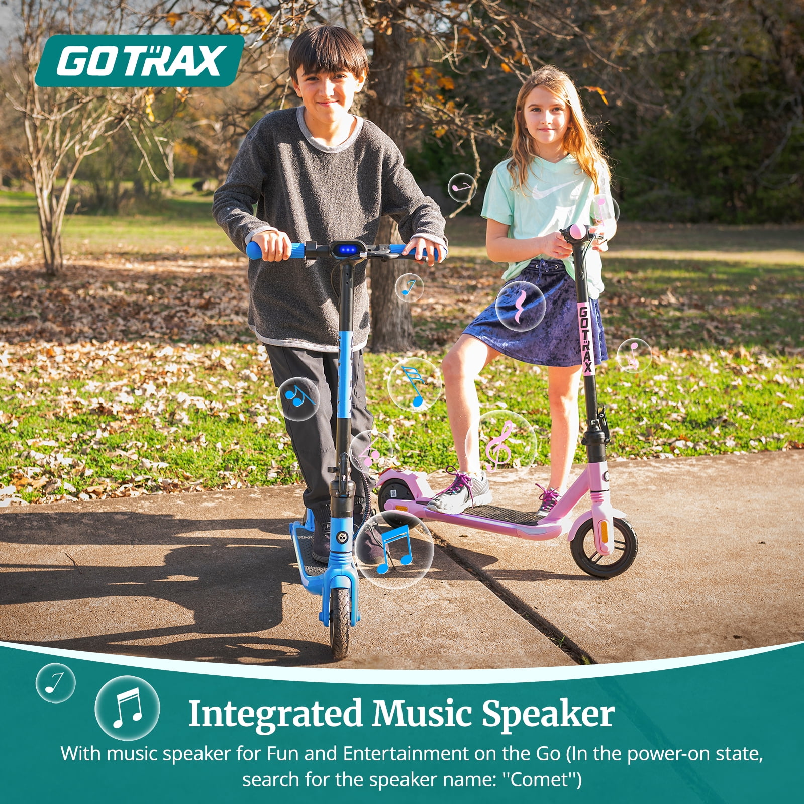 GOTRAX Comet Foldable Electric Scooter for Kids Ages 6-12, 150W