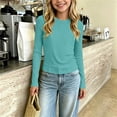 thumbnail image 2 of THDHVS Girls Long Sleeve Shirts,Modal Solid Color Long Sleeve T-shirt Thin Casual Base Layer Fashion Wear for Girls,Girls Tops Green 5-6 Years, 2 of 10