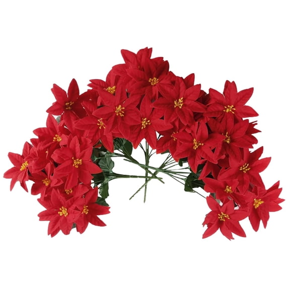 (Clearance) pdqouc 5 Pcs Christmas Artificial Flowers Artificial Poinsettia Flowers Bushes Holly Spray Berries Cedar Leaf Stems Christmas Flowers Leaves Indoor Outdoor Home Party Decorations