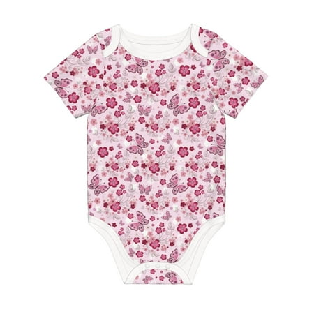 

Coaee Flower Butterfly for Soft Cotton Baby Short-Sleeve Bodysuit Baby Girls Boys Bodysuit Romper