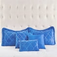 thumbnail image 5 of Home Soft Things 7 Piece Ogee Faux Fur Embroidery Bedspread Set - Palace Blue - Queen (90" x 90"), 5 of 8