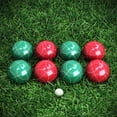 thumbnail image 2 of Hey Play M350108 7 x 7 in. Red & Green Outdoor Family Bocce Ball Set for Backyard, Lawn & Beach, 2 of 4