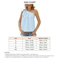 thumbnail image 6 of Women Sleeveless T Shirt Single Shoulder Strap Bow Tie Loose Fitting Summer Casual Top Blue XXL, 6 of 6