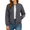 thumbnail image 1 of Padded Warm Jackets Womens Classic Retro Pilot bomber Jackets Quilted Coats Zip Up, 1 of 6