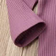 thumbnail image 4 of Franhais Baby Ribbing Knit Romper Long Sleeve Ruffle O Neck Jumpsuit Toddler Infant Solid Color One Piece Playsuit Pajamas 0-24M, 4 of 7