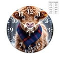 thumbnail image 2 of Home Decorative Wall Clock, Highland Cow with Scarf Funny Pattern Vintage Mute Non-Ticking Classic Wall Clock Battery Powered Suitable for Home, Living Room, Kitchen, Office Decorations, 2 of 6