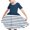Navy, variant on Odeerbi Toddler Girls Summer A-Line Dress Cute Striped Swing Dress Toddler Kids Short Sleeve Stretchy Dress Toddler Girls Clothes