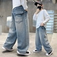 thumbnail image 6 of HUANBAI Arrival Boys Casual Pants Straight Leg Wide Trousers Fashion Retro Loose Fit Comfortable Kids Bottoms Straight Pants 5-6 Years, 6 of 6