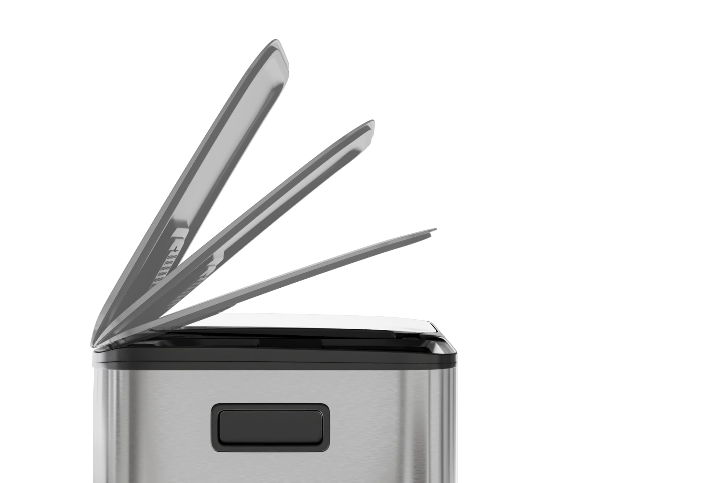Dual Trash Can, 60 Liter (2x30L)/80 Liter (2x40L) Stainless Steel Step Trash Can, Rectangular Garbage Bin with Inner Buckets, Suit for Kitchen Office Home Use