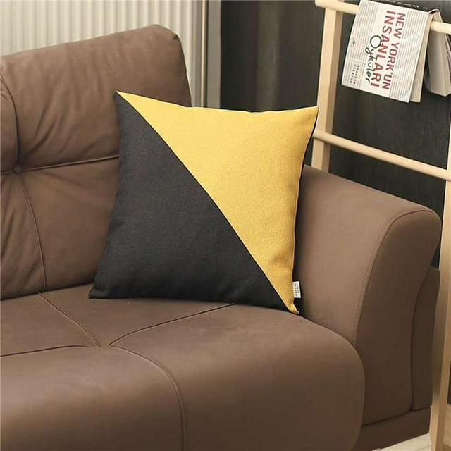 HomeRoots 399455 Coussin Décoratif Diagonal Jaune et Noir&44; Couleur Multi