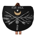 thumbnail image 1 of SIDONKU 60 inch Round Beach Towel Blanket Bohemian Arrows and Branch Crossed on Boho Moon Shaman Travel Circle Circular Towels Mat Tapestry Beach Throw, 1 of 2