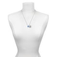 thumbnail image 3 of Delight Jewelry Blue Crystal Heart Silvertone Script Initial Disc - S - Charm Necklace, 20"+3", 3 of 4