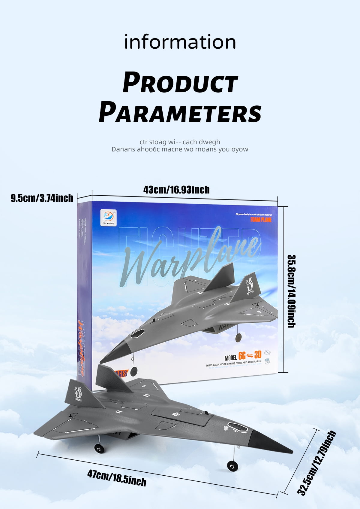 FX9672 RC Plane 4CH 2.4G Wireless Remote Control Airplane Jet Concealed Culvert Design with Powerful Motors Aircraft Toys For Children Gifts
