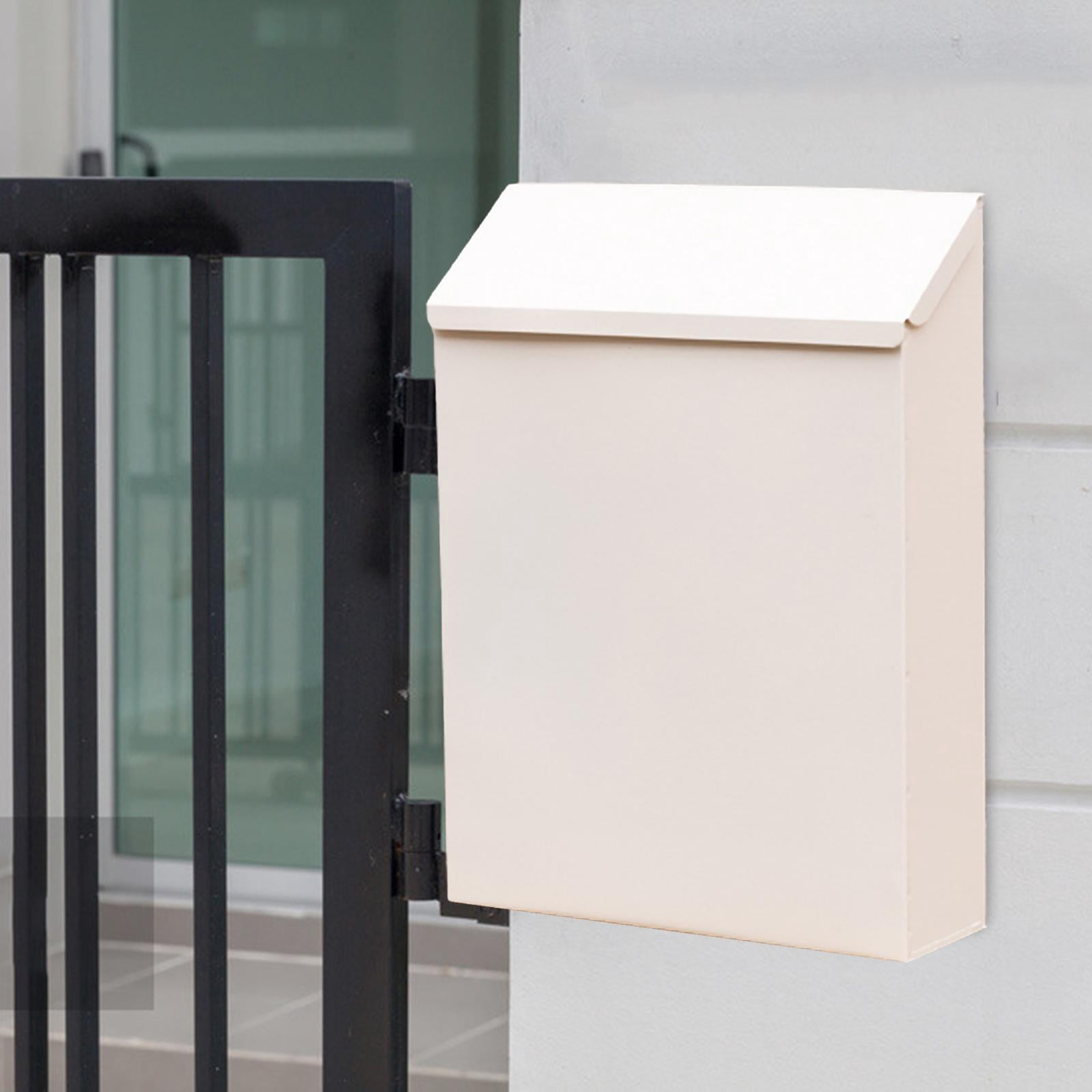 deevoka Wall Mounted Mailbox Decorative Modern Drop Box for Outdoor Porch Front Door White