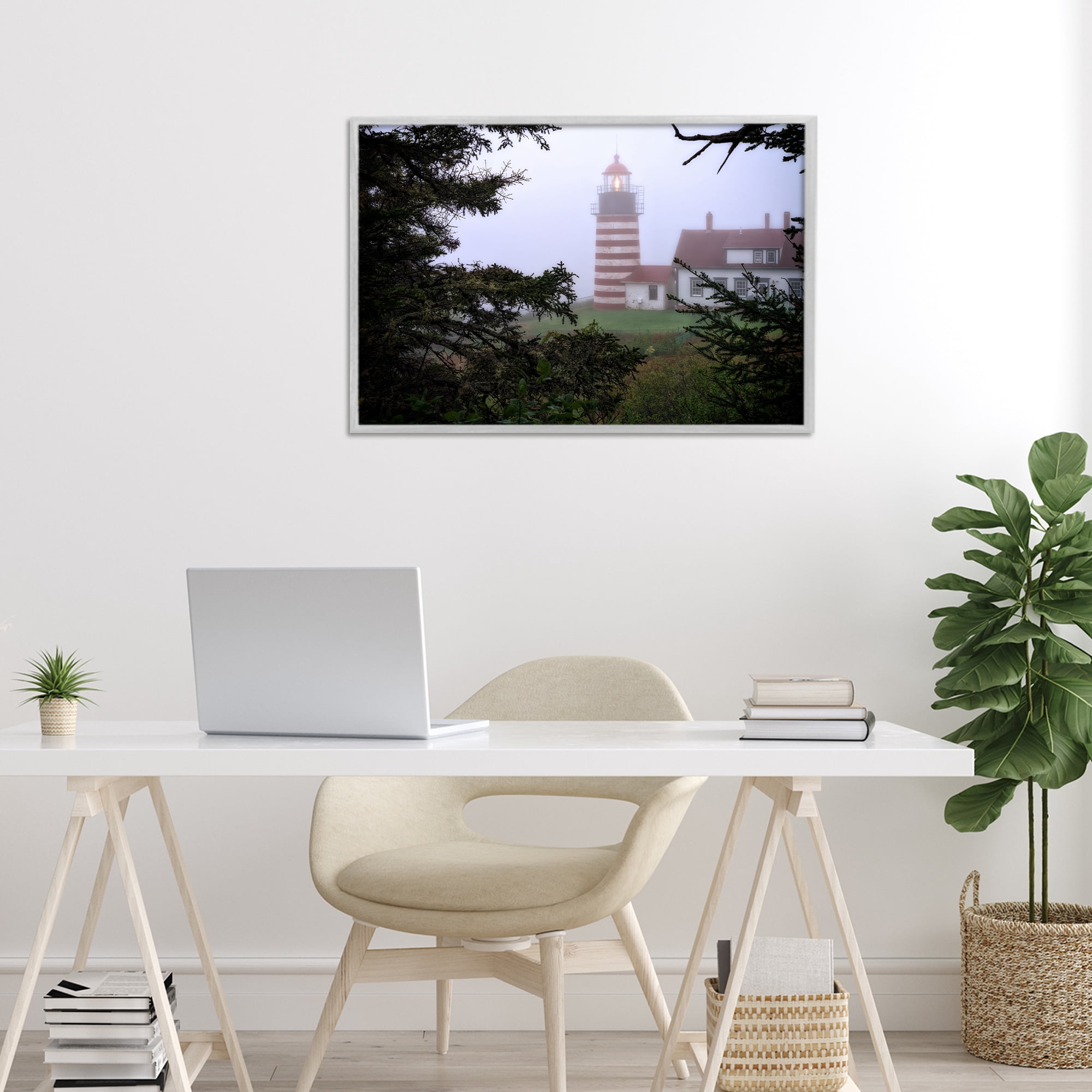 Stupell Industries Socked In By Fog Gray Framed Giclee Art, design by Rick Berk